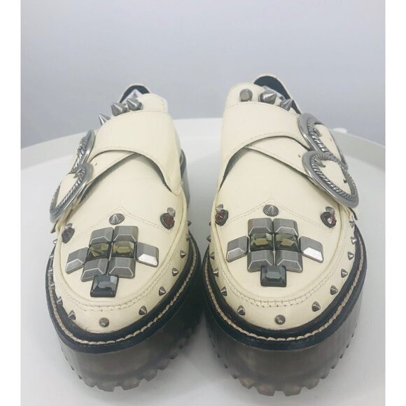 NEW Coach Studded Rivet Ivory Creepers - Picture 2 of 8